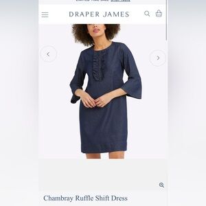 Draper James Chambray Ruffle Shift Dress